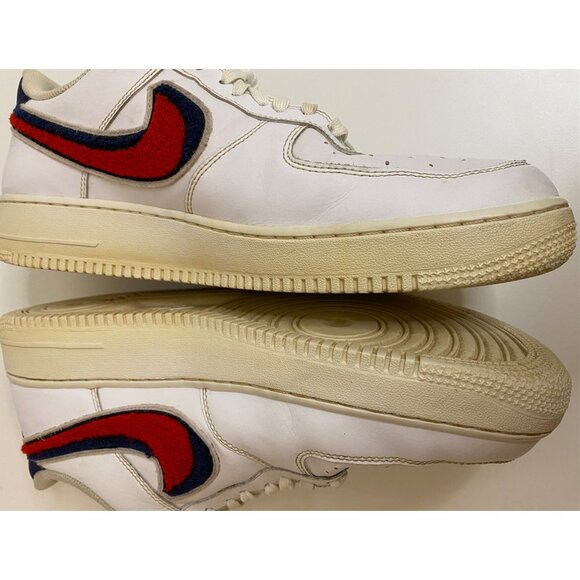 Nike Air Force 1‎ Low 3D Chenille Swoosh Men\'s Size 12 White Red Blue 823511-106 main image 5